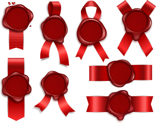 邮票蜡烛3d红丝带原件图片下载