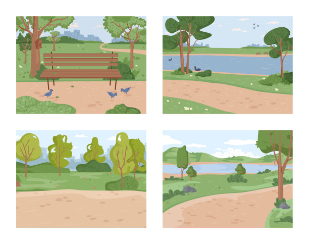 公园夏季景观河鸟全景图片下载