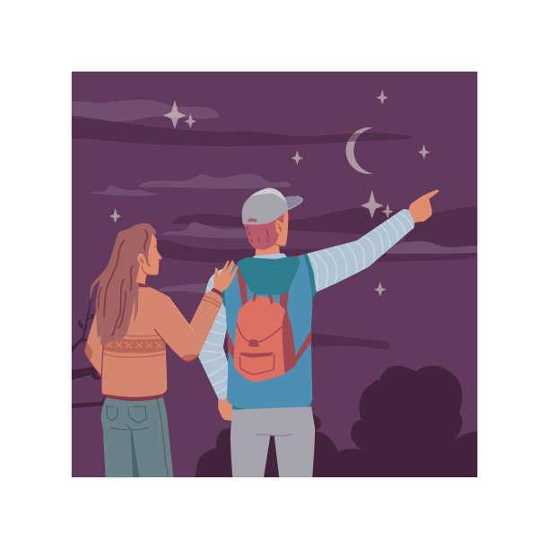 年轻人回头看星空图片下载