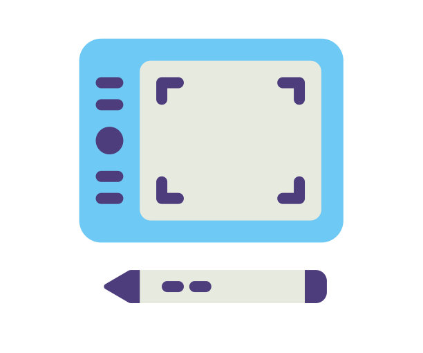 平板绘图笔单孤立图标与平面图片下载