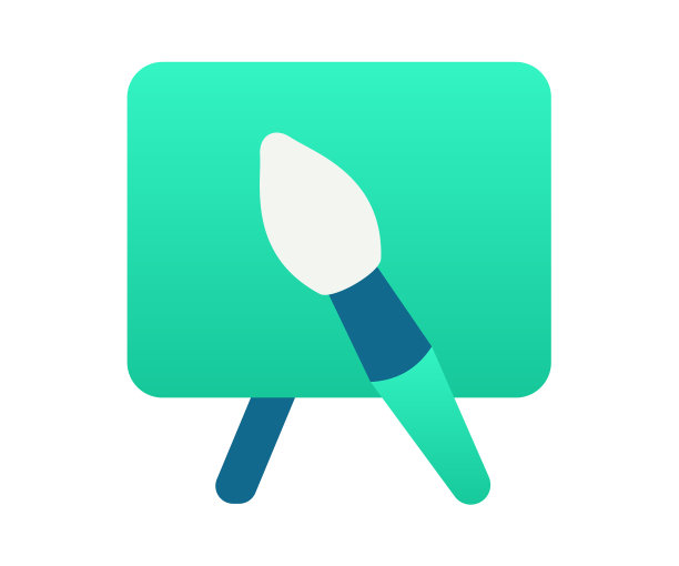 用帆布笔刷绘制单个孤立的图标图片下载