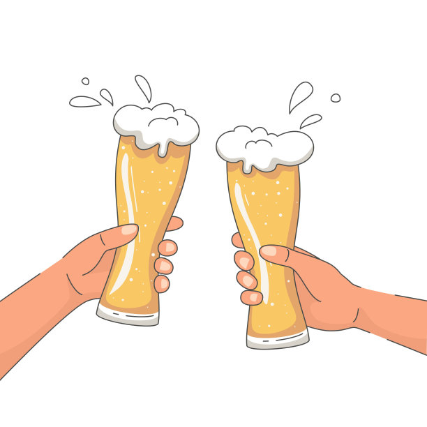 手牵着手，碰杯。图片下载