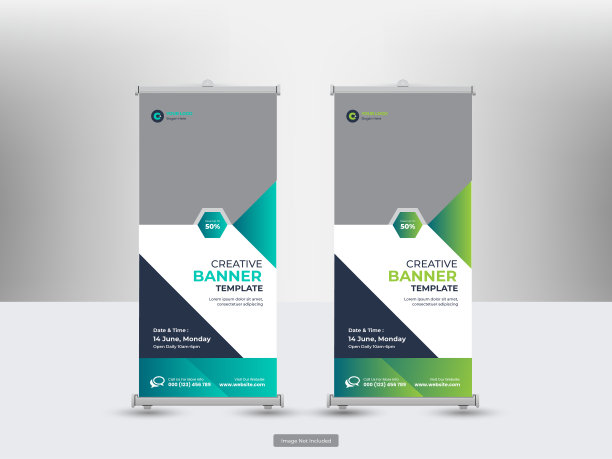 企业卷起横幅或传单社交媒体张贴模板图片下载