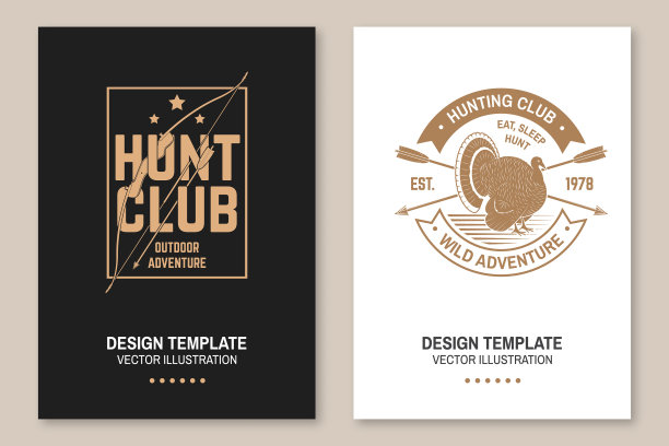 狩猎俱乐部徽章，吃，睡，狩猎传单图片下载