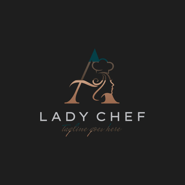 信一位女士厨师最初的美丽厨师标志设计图片下载