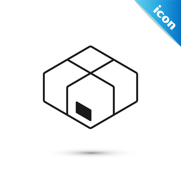 灰色纸盒图标孤立在白色背景。盒子，包裹，包裹标志。交付和包装。向量图片下载