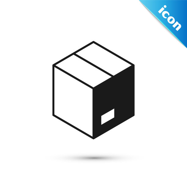 灰色纸盒图标孤立在白色背景。盒子，包裹，包裹标志。交付和包装。向量图片下载