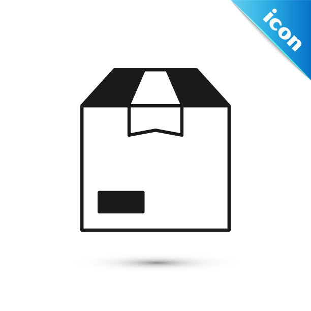 灰色纸盒图标孤立在白色背景。盒子，包裹，包裹标志。交付和包装。向量图片下载