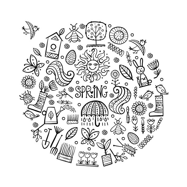 春季背景园艺框架设计图片下载