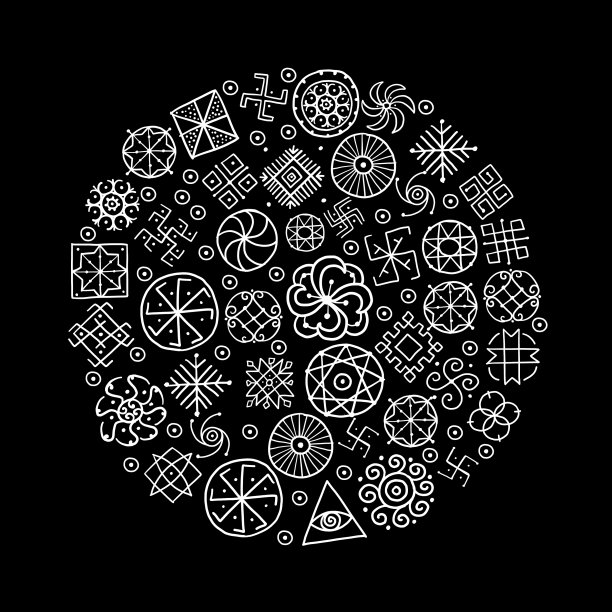 神圣的几何艺术框架炼金术宗教图片下载