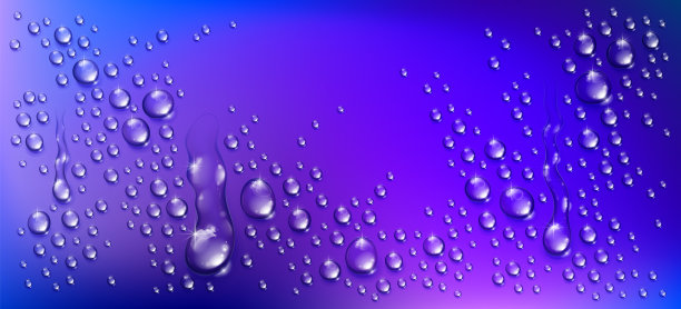 水滴在淋浴或池，凝结水或雨滴现实透明矢量插图，容易放在任何背景或单独使用水滴。图片下载