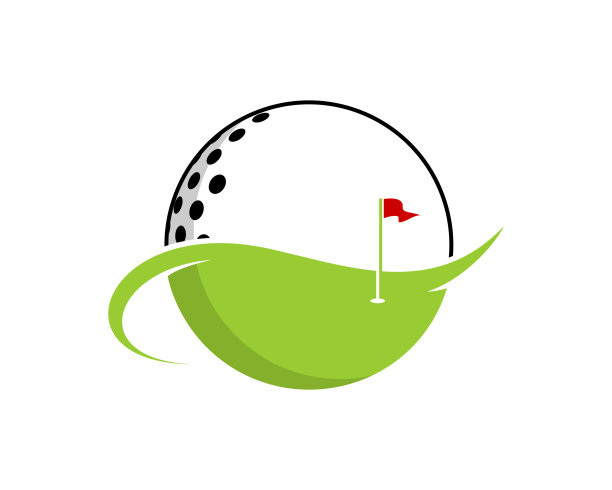 结合高尔夫球场与高尔夫球标志图片下载