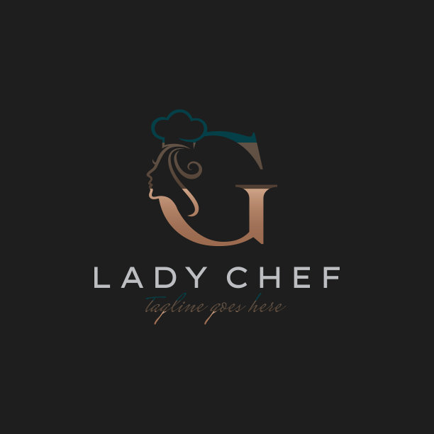 字母g女士厨师最初的美丽厨师标志设计图片下载