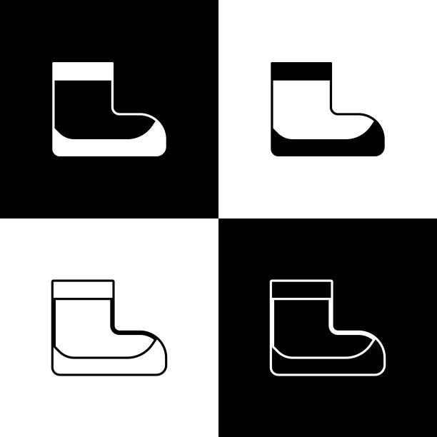 设置启动图标隔离在黑色和白色背景。在水下潜水设备。向量图片下载