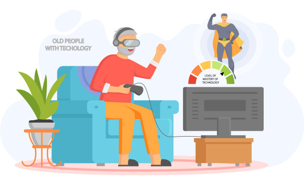 老年人和老年人一起玩电子游戏图片下载