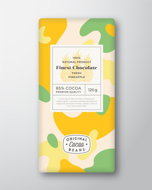 菠萝巧克力标签抽象的形状图片下载