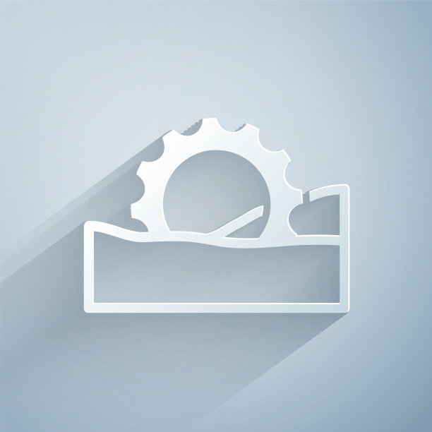 剪纸摩天轮图标孤立在灰色图片下载