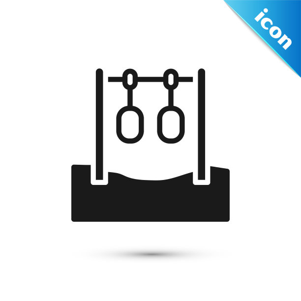 灰色体操环图标孤立在白色图片下载