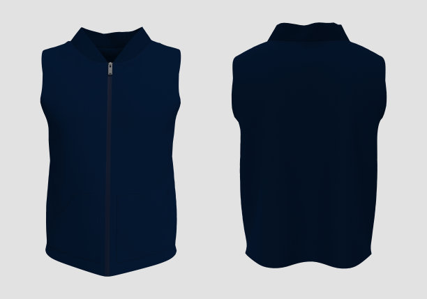 空白背心夹克模型在前面和后面的观点图片下载