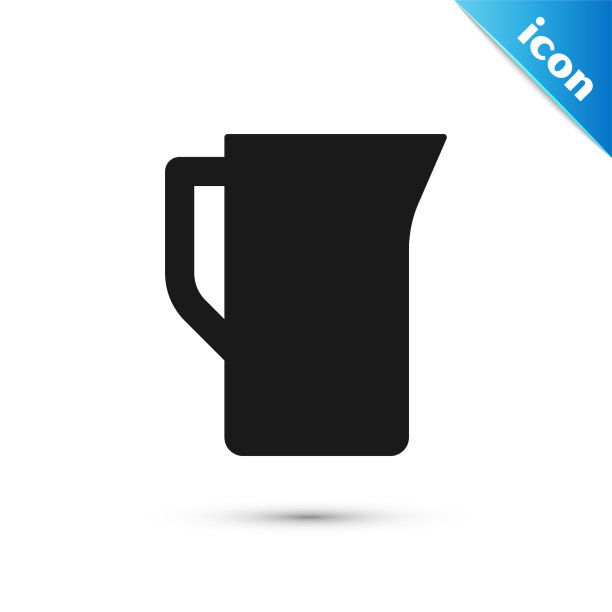 灰色牛奶罐或水罐图标孤立在白色图片下载