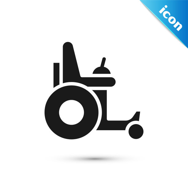 灰色电动轮椅为残疾人图标图片下载