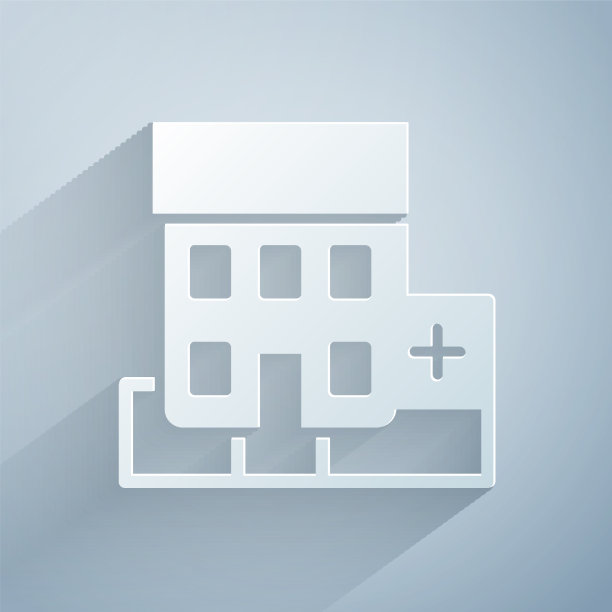 剪纸医院建筑与十字图片下载