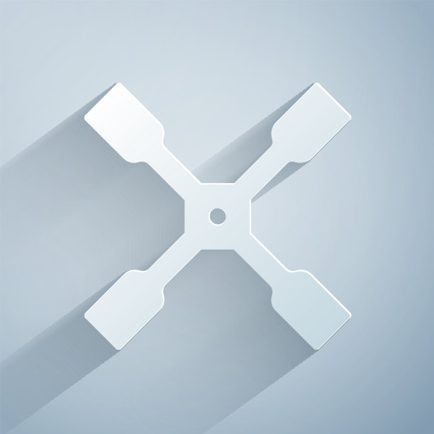 剪纸轮扳手图标孤立在灰色图片下载