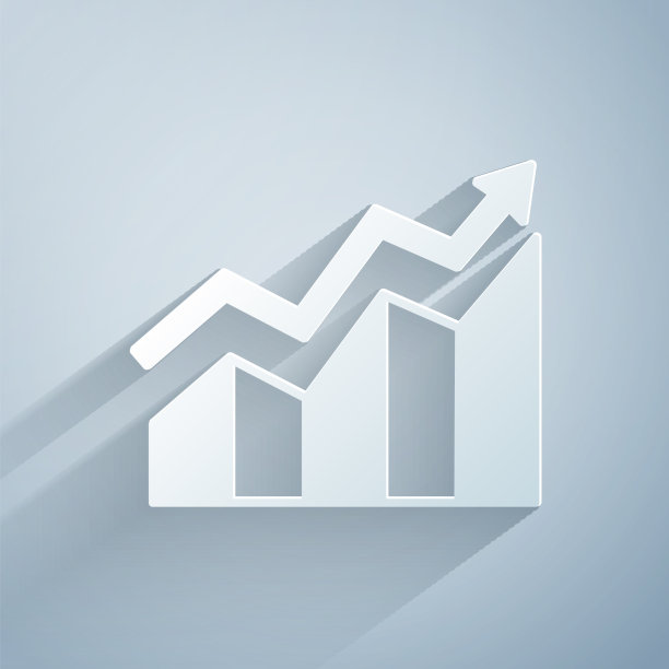 纸割财务增长增长图标孤立图片下载