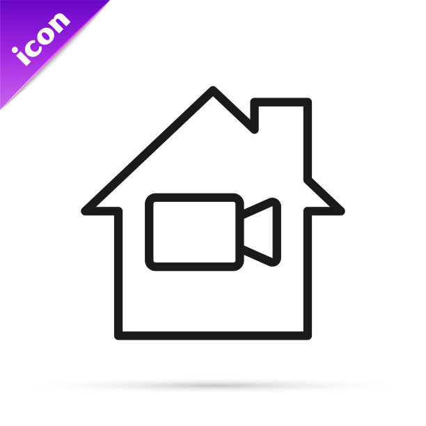 黑线摄像头关闭在家中图标隔离图片下载