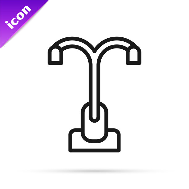 黑线街灯系统图标隔离开图片下载