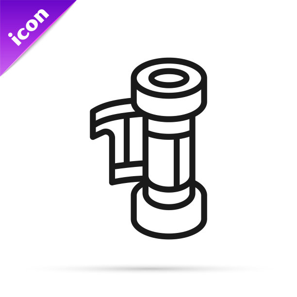 黑线相机老式胶卷胶卷墨盒图标图片下载