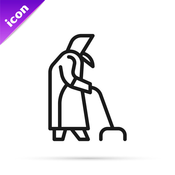 黑线祖母图标孤立在白色图片下载