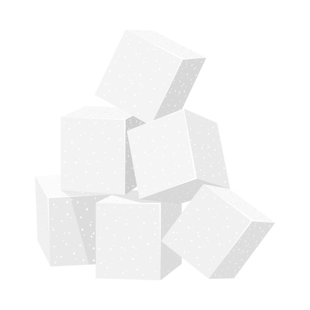 孤立的物体立方体和手杖符号图形图片下载