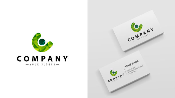 标志多边形与字母c模型业务图片下载