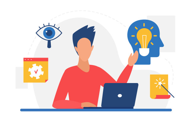 创新思维的进步和新的业务工作图片下载