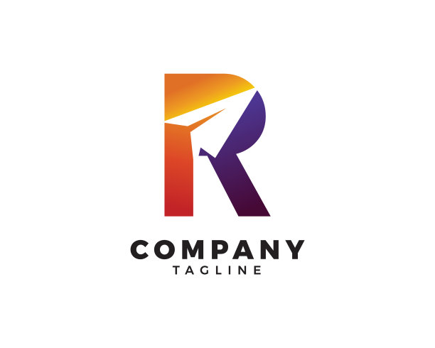 R字母纸飞机图标logo模板设计图片下载