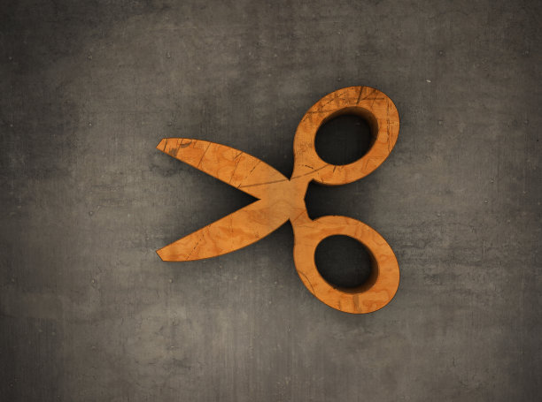 墙上的木剪刀符号图片下载