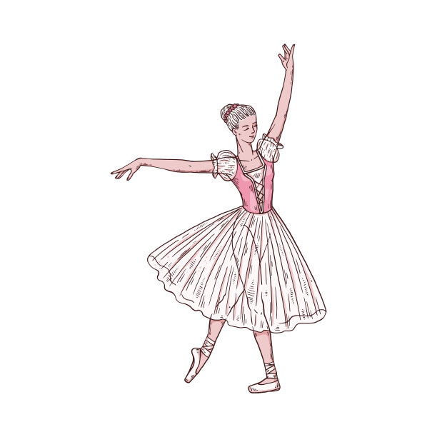 穿着古典服装的芭蕾舞女演员图片下载