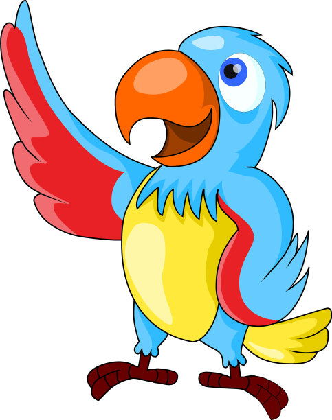 色彩缤纷的鹦鹉卡通股票图片下载