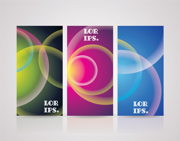 带有彩虹灯的抽象横幅图片下载