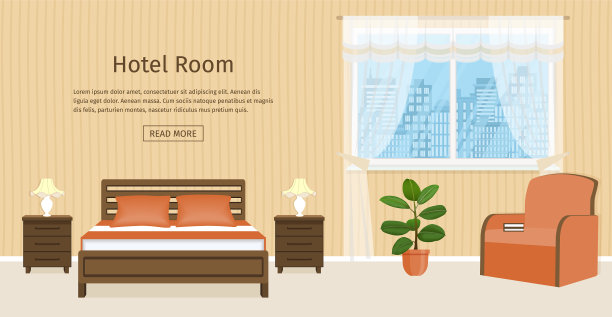 卧室室内设计有床头柜图片下载