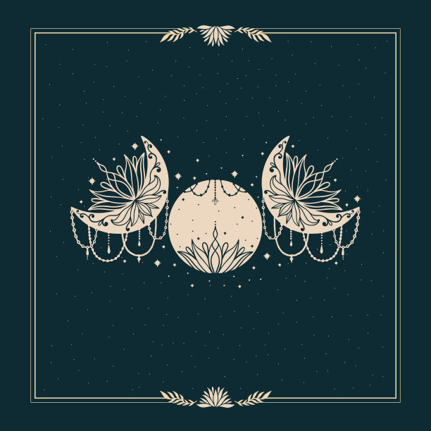 月亮新月花曼陀罗占卜波西女巫图片下载