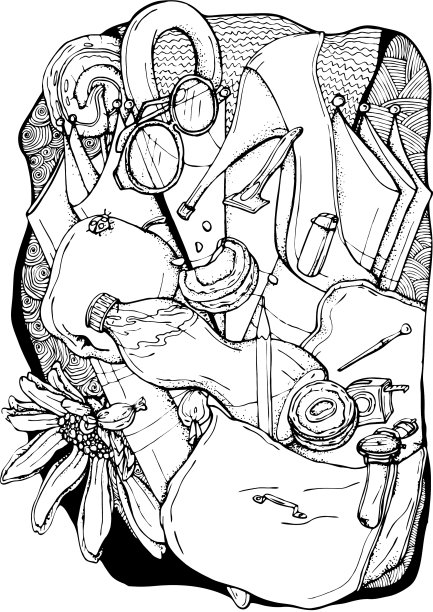 袋子的女孩图片下载