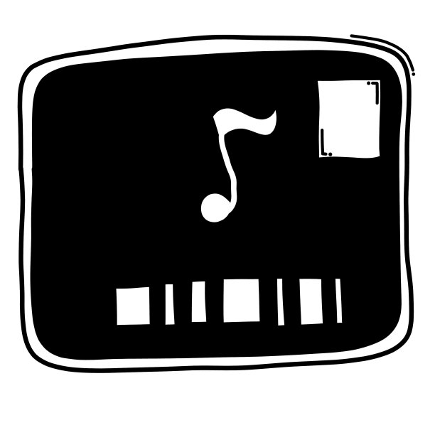 音频和字幕上的屏幕涂鸦图标绘制图片下载