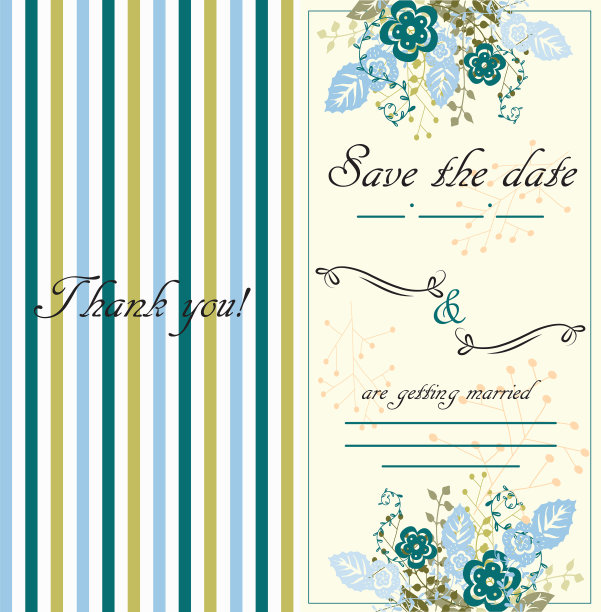 手绘婚礼请柬波西米亚风格图片下载