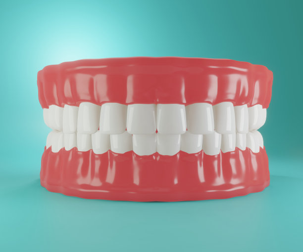 牙齿概念牙科医学和健康的绿色背景3d渲染图片下载