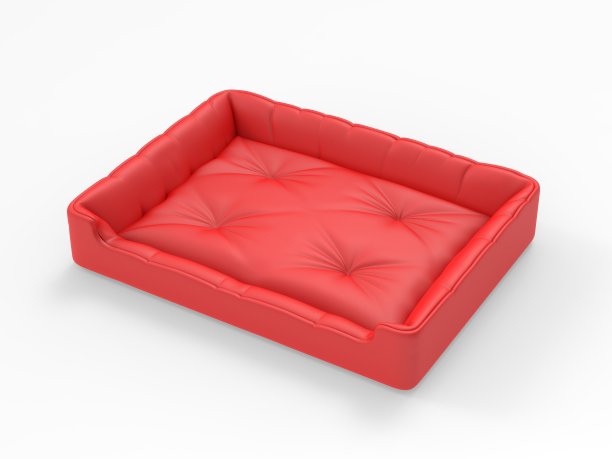 空白软布宠物床模型模板，3d插图。图片下载