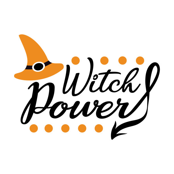 万圣节女巫帽的时髦铭文图片下载