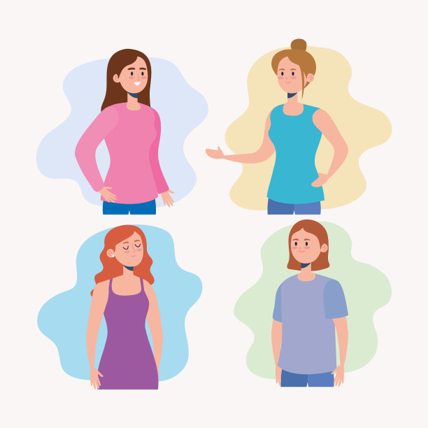 四个年轻女孩图片下载