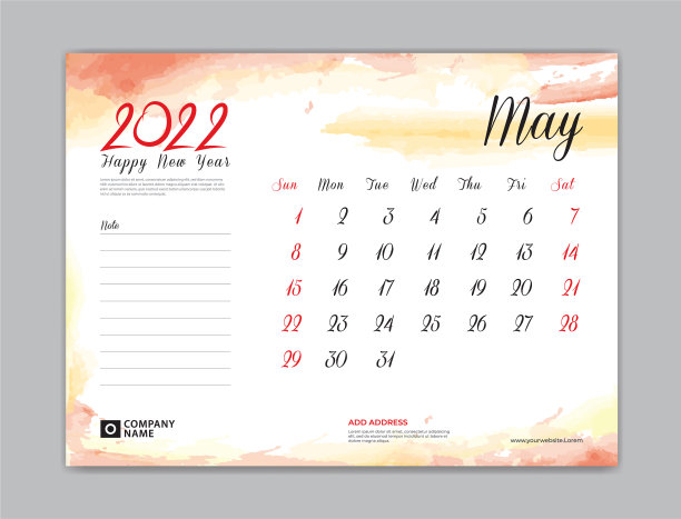 日历2022模板-五月设计图片下载